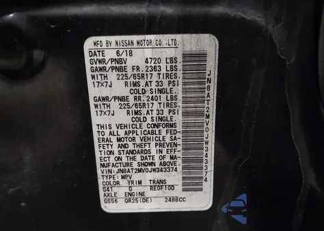2018 Nissan Rogue Sv from USA, damaged, VIN JN8AT2MV0JW343374